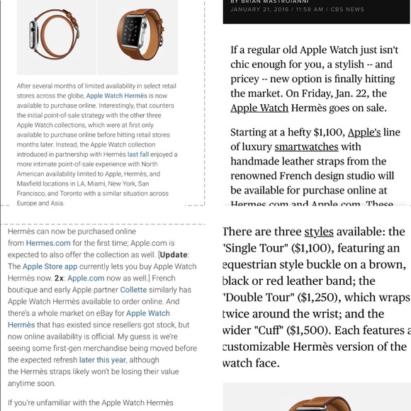 HERMES APPLE WATCH , WITH 38mm FAUVE BERENIA HANDMADE LEATHER DOUBLE TOUR BAND - Picture 13 of 16